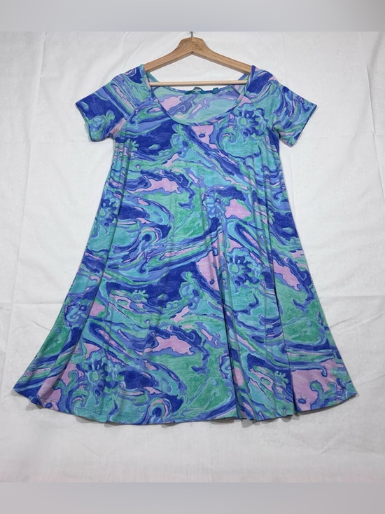 Tori Richard Dresses & Skirts - TORI RICHARD Honolulu Womens Marble Print A-line Tee Shirt Dress Size Small